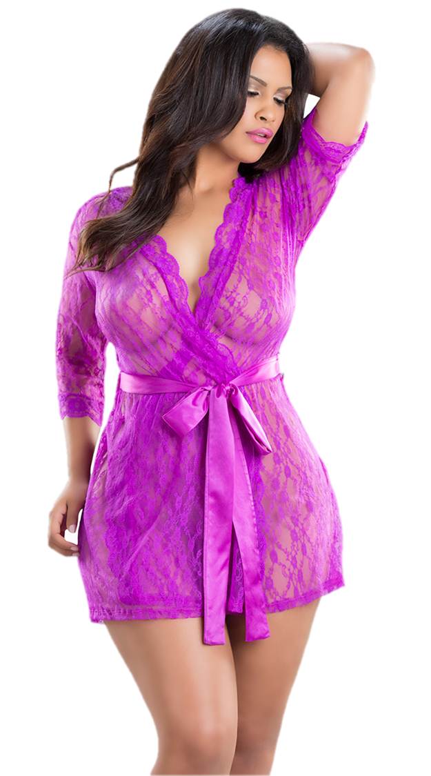 Lace Robe in Plus Sizes.